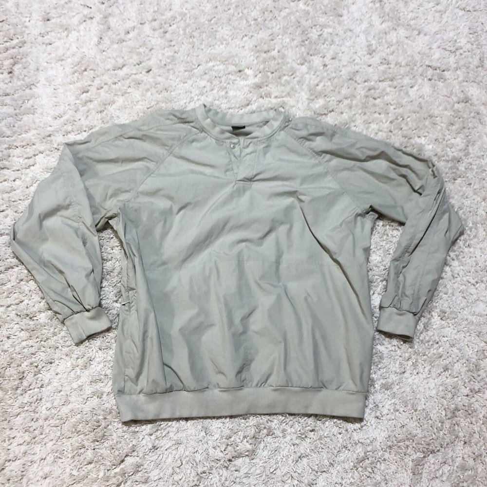 Vintage Nike Golf Jacket Windbreaker Rain Pullover Tan Beige Mens XL Sweater